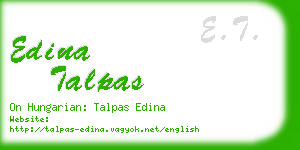 edina talpas business card